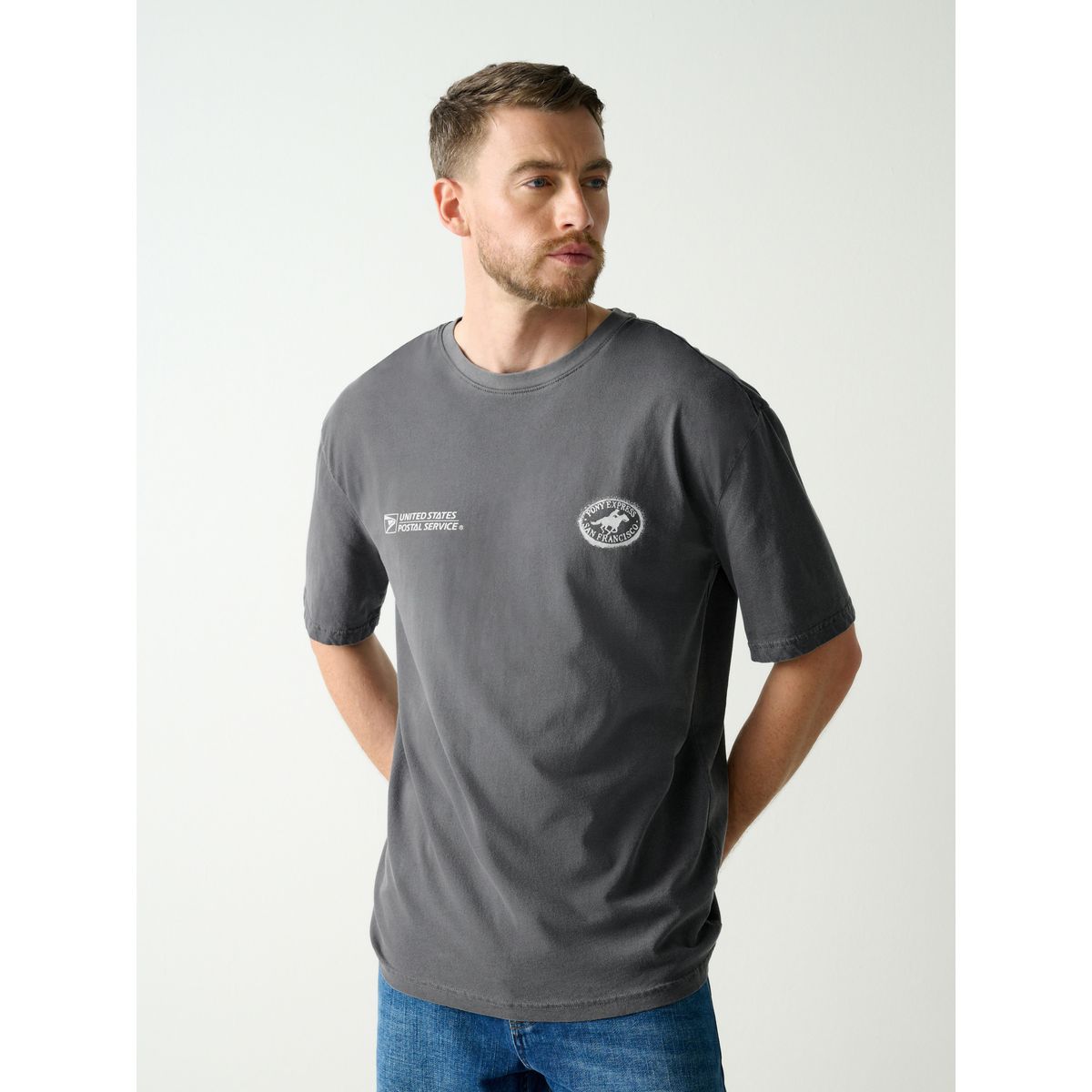 T-shirt motif us postal service sous licence timbres gris, NEXT