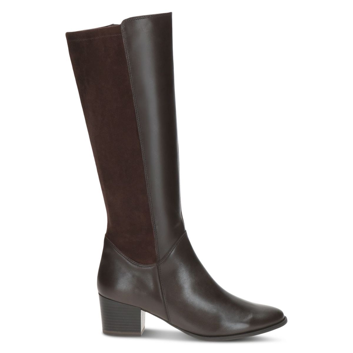 Bottes en cuir marron foncé combiné, CAPRICE