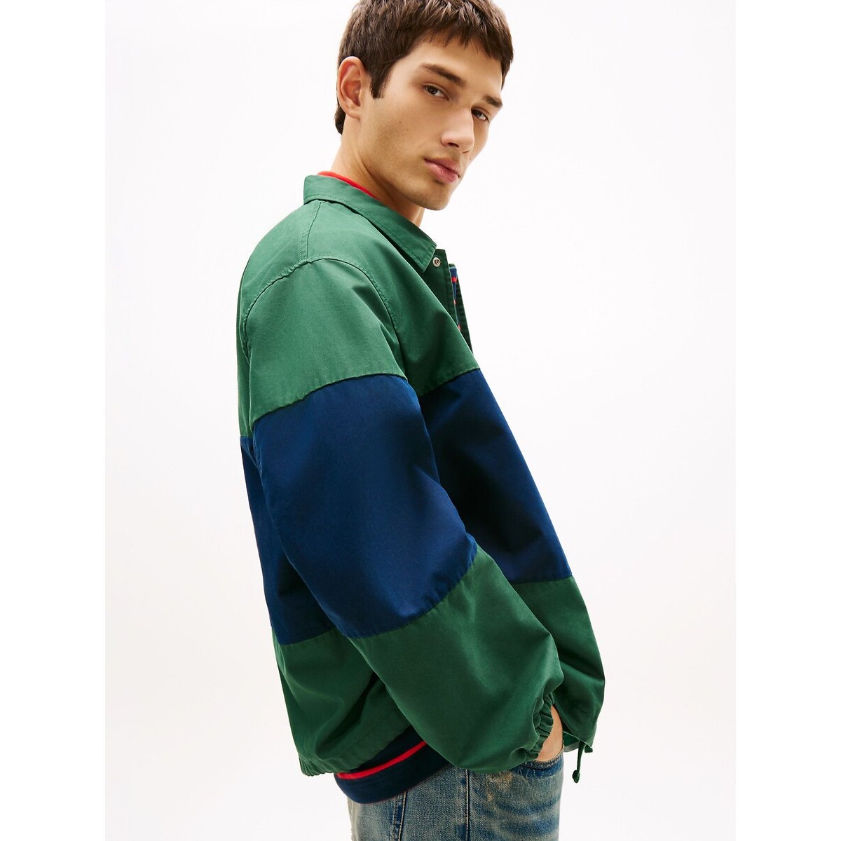 Veste surchemise vert pin, TOMMY JEANS