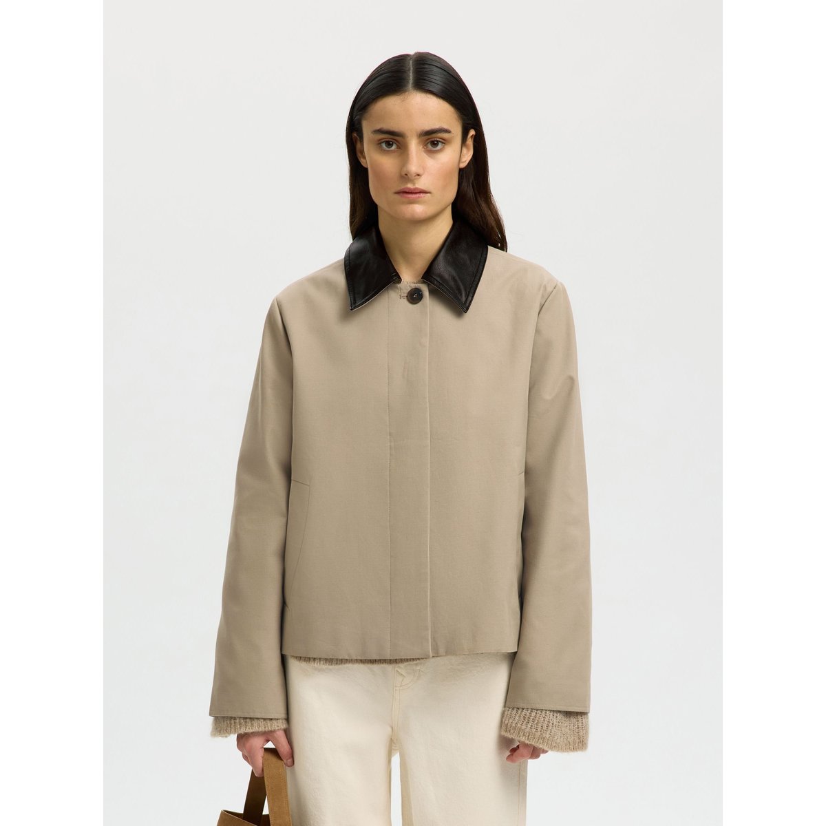 Veste Courte greige, SELECTED