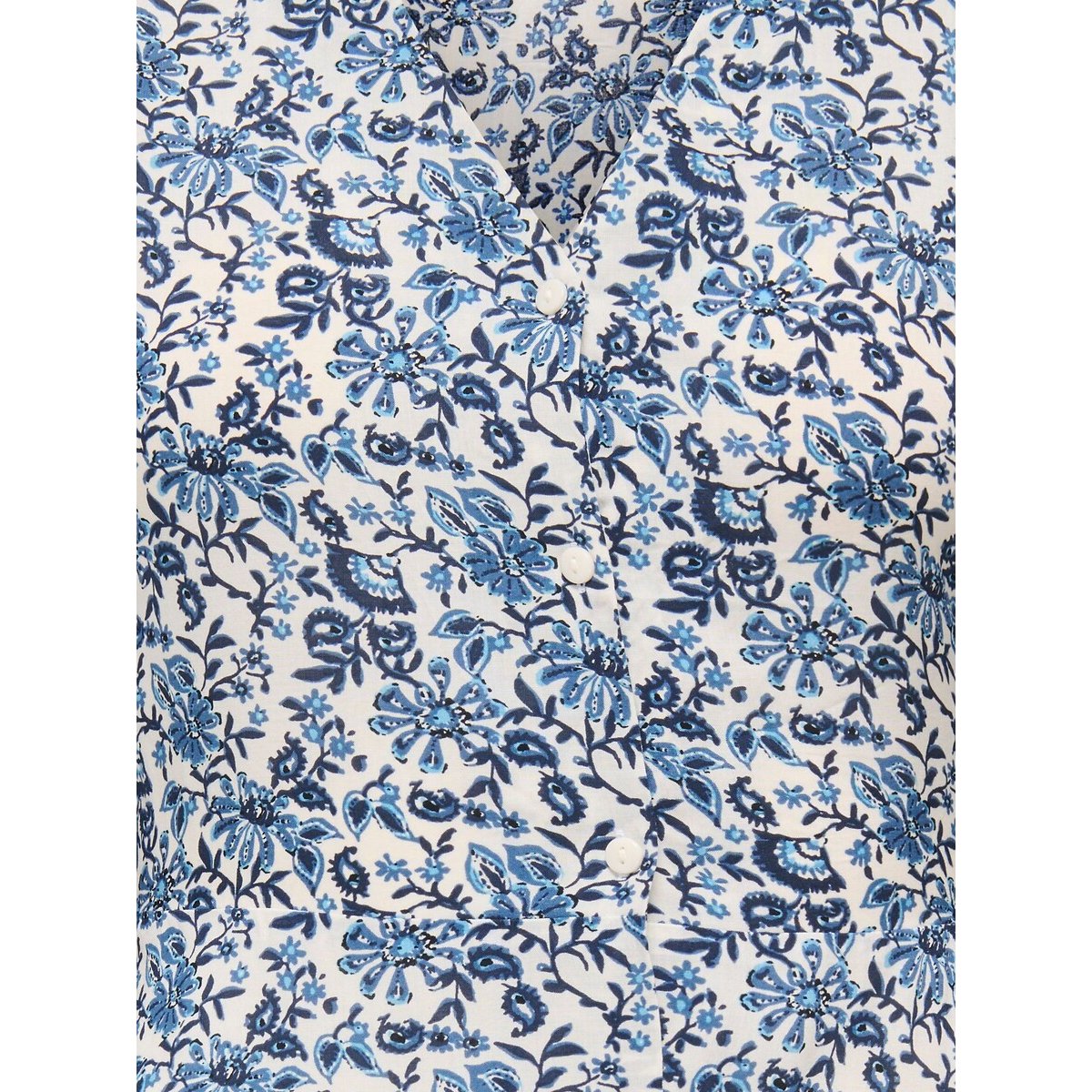 Robe courte imprimée manches longues imprimé bleu, ONLY