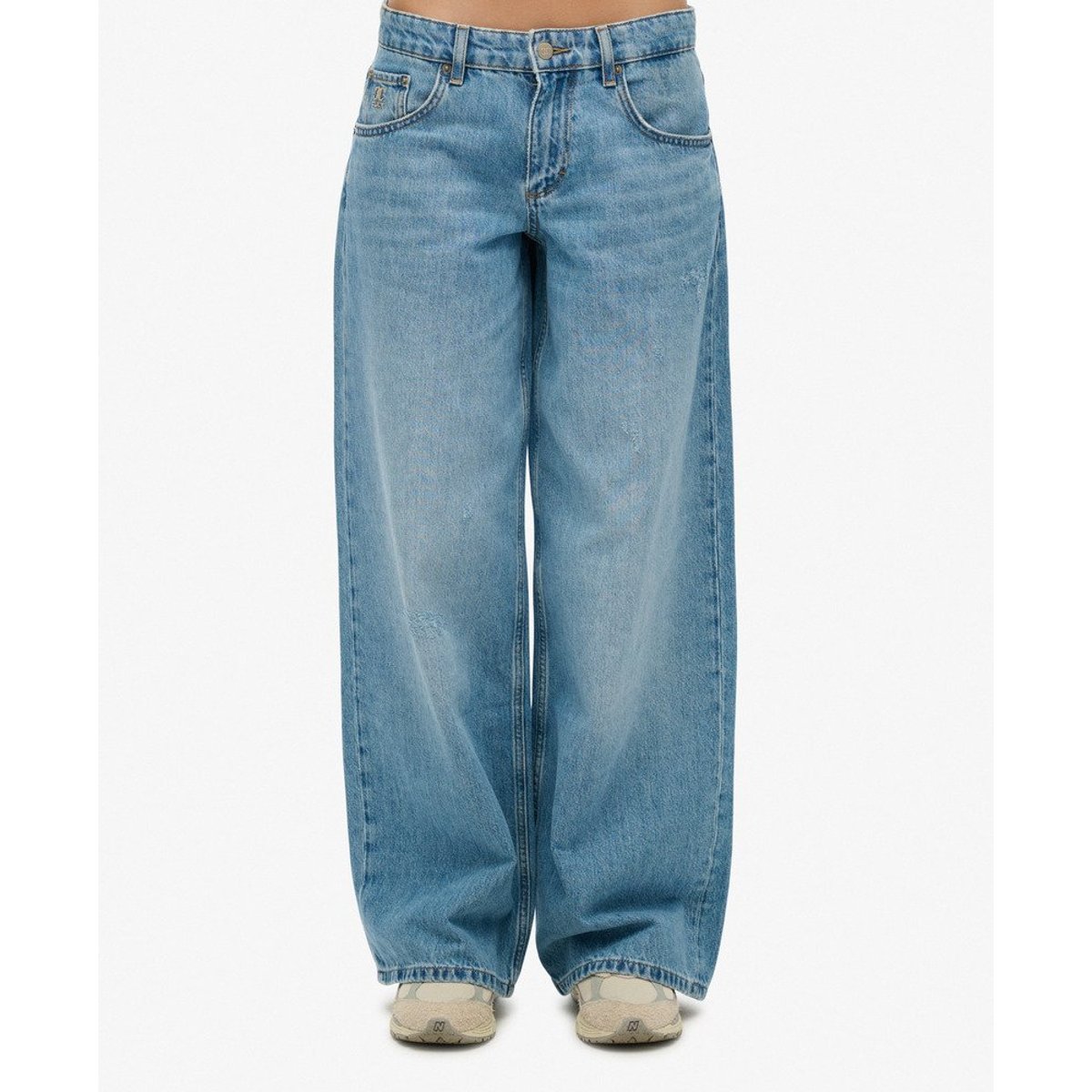 Jean Baggy Cult taille mi-haute bleu clair délavé vintage, SUPERDRY