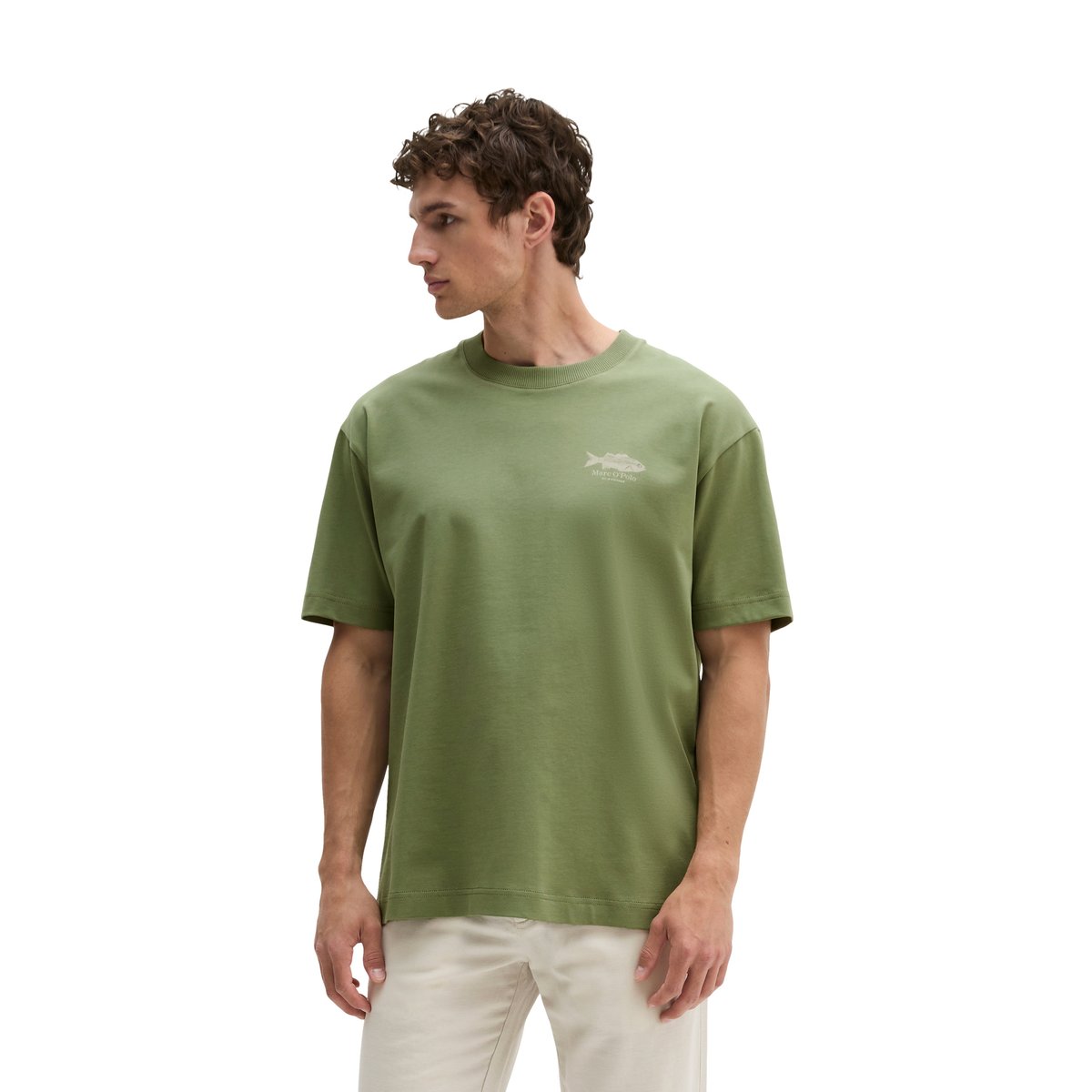 T-shirt loose avec imprimé dos de poisson vert, MARC O'POLO