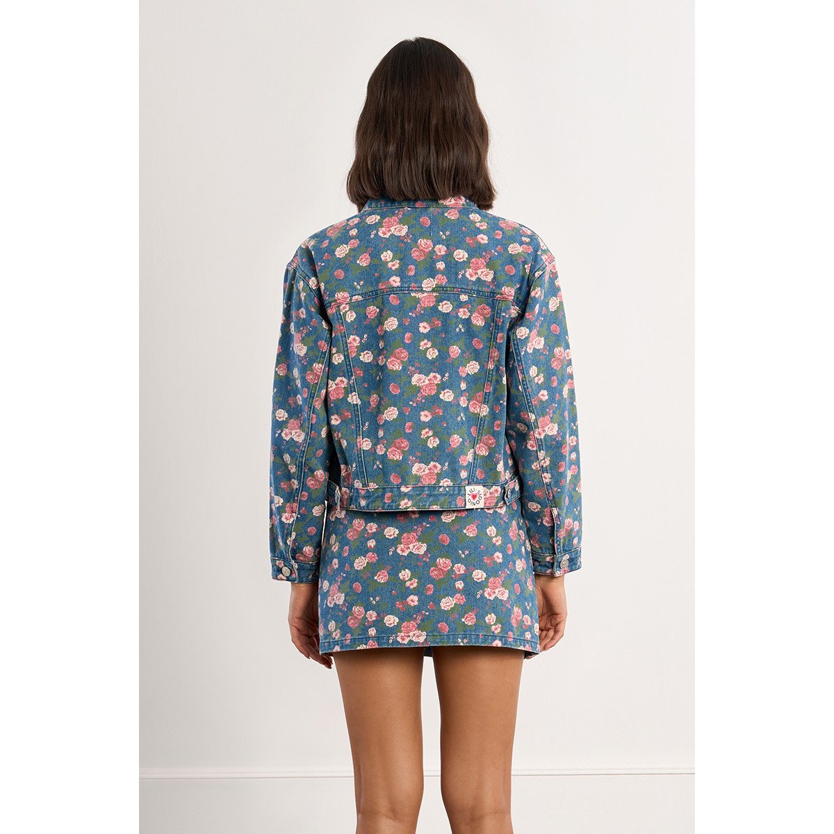 Veste denim à fleurs denim blue, LILI SIDONIO