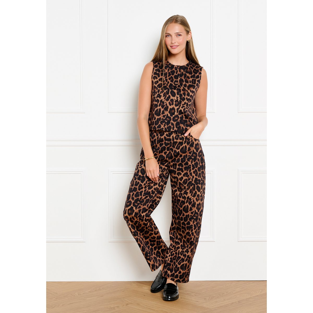 Top imprimé léopard camel brun, LOLALIZA