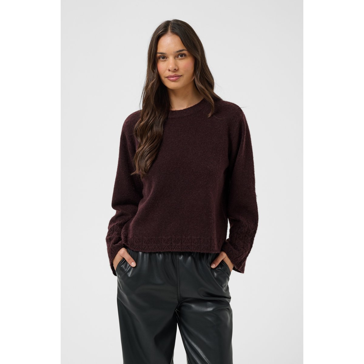 Pullover tricoté marron fudge, KAFFE