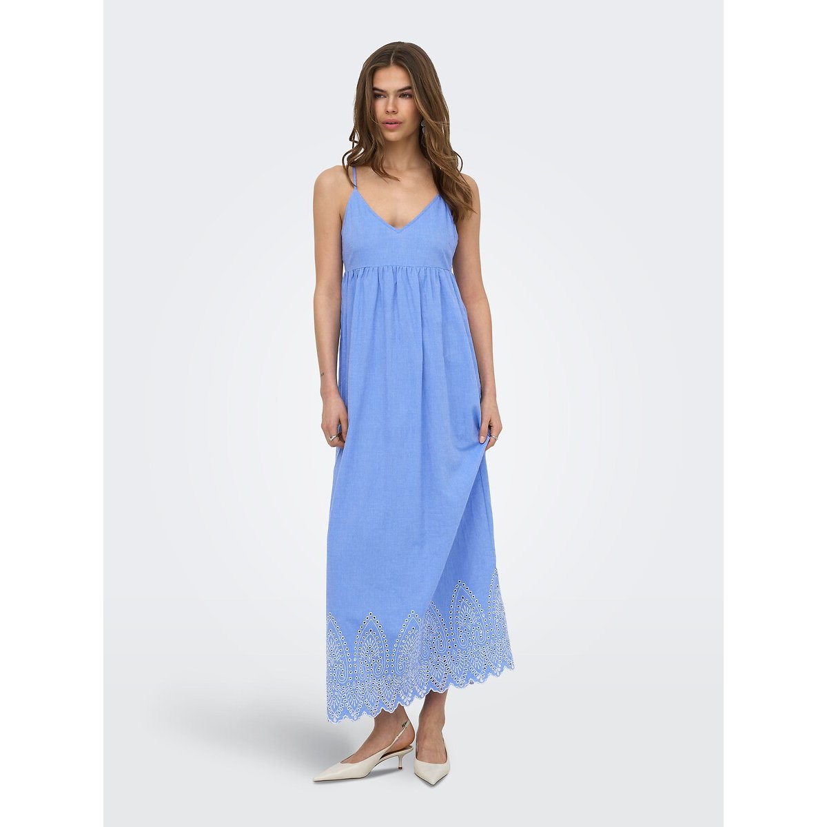 Robe longue à bretelles bleu, ONLY