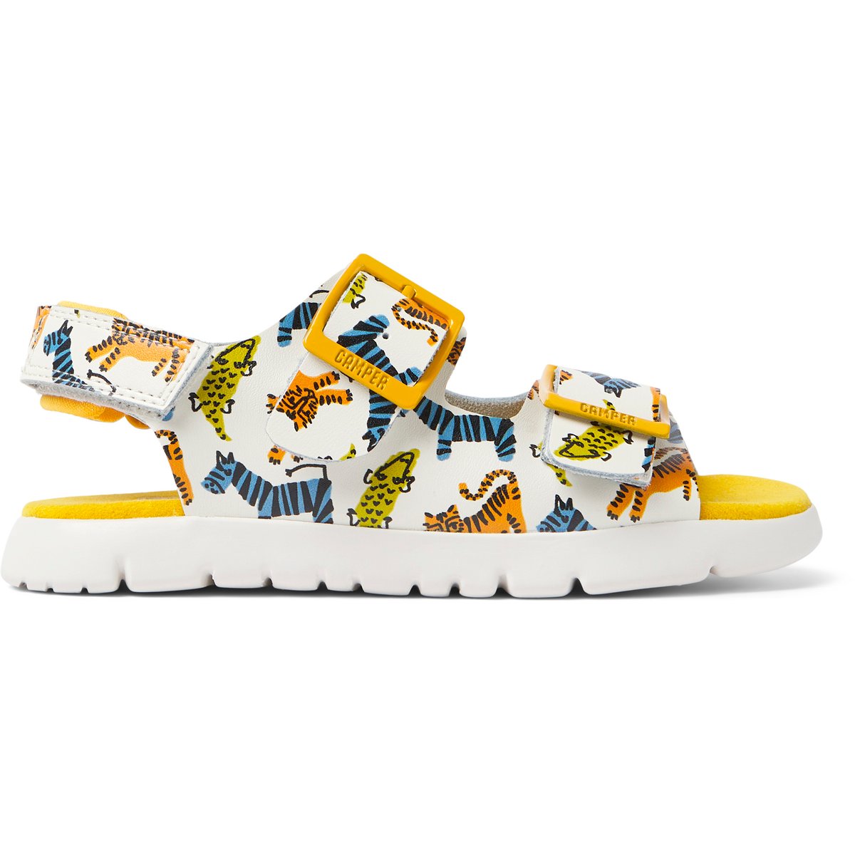 Sandales Oruga cuir blanc / orange, CAMPER