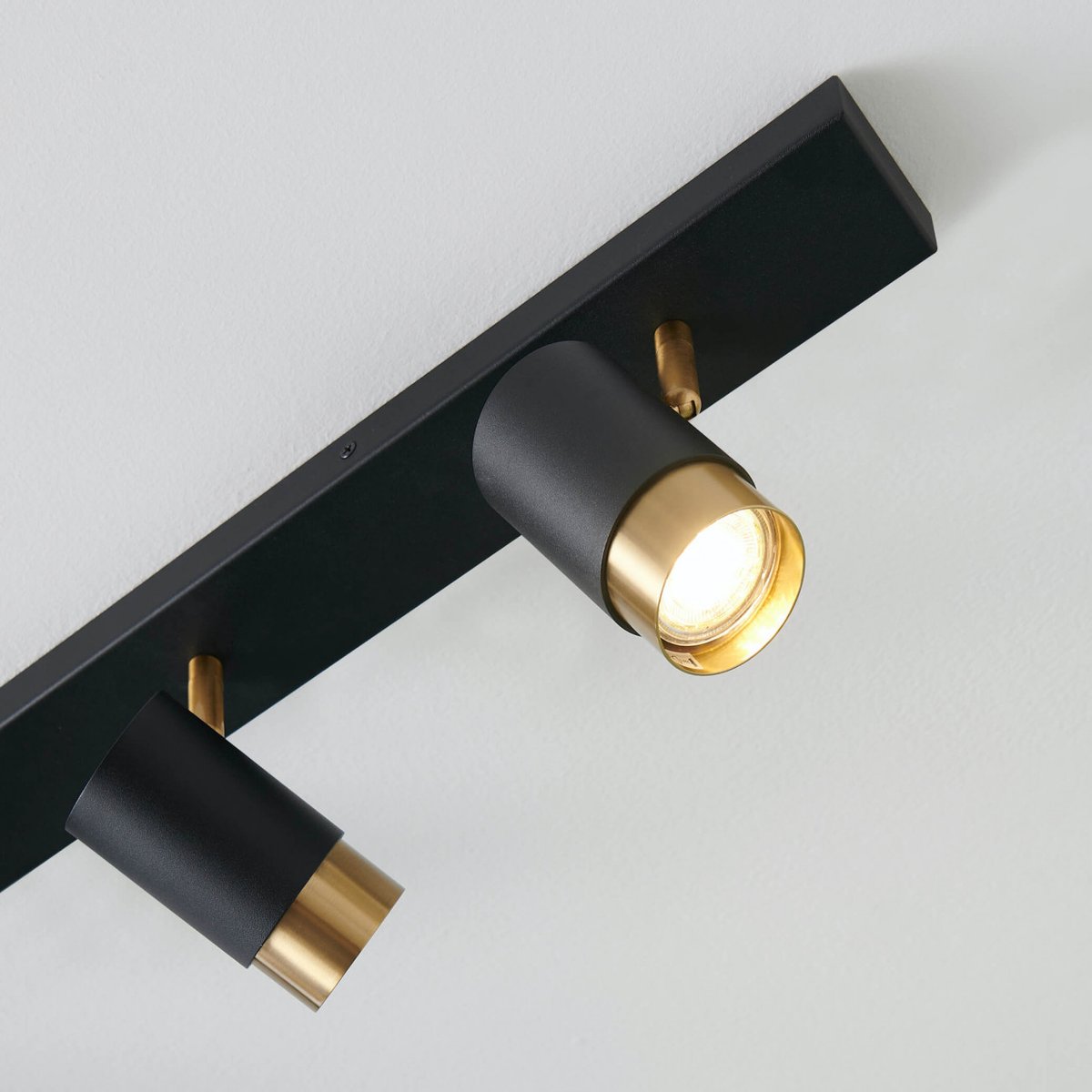 Plafonnier élégant spots orientables - POZZO noir et doré, KOSILUM