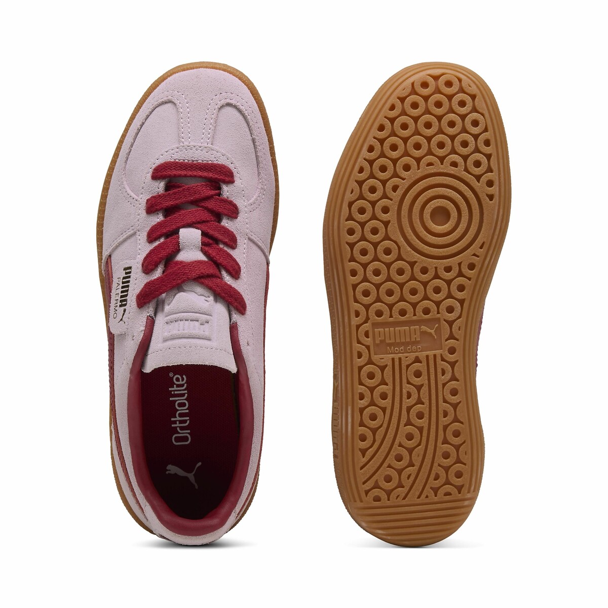 Baskets cuir Palermo rose/rouge, PUMA