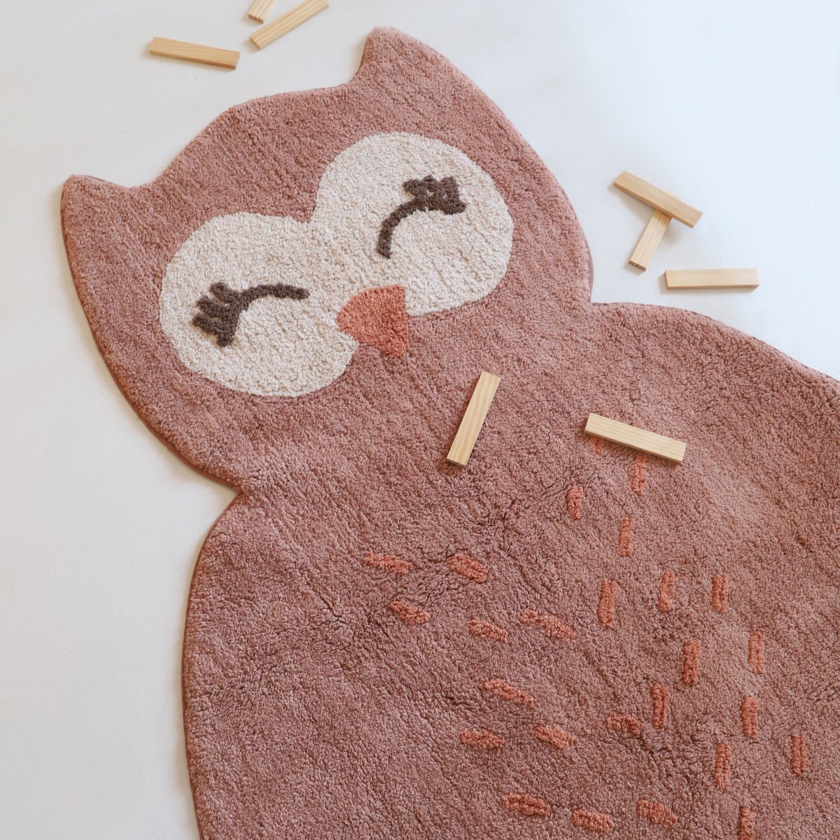 Tapis enfant lavable hibou LITTLE PEPA multicolore, NATTIOT