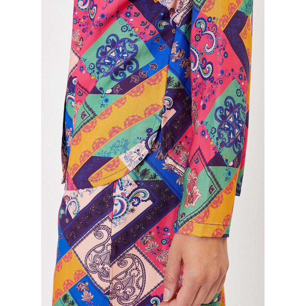 Chemise de Pyjama fluide imprimée HOLT rose patchwork, LA FIANCÉE