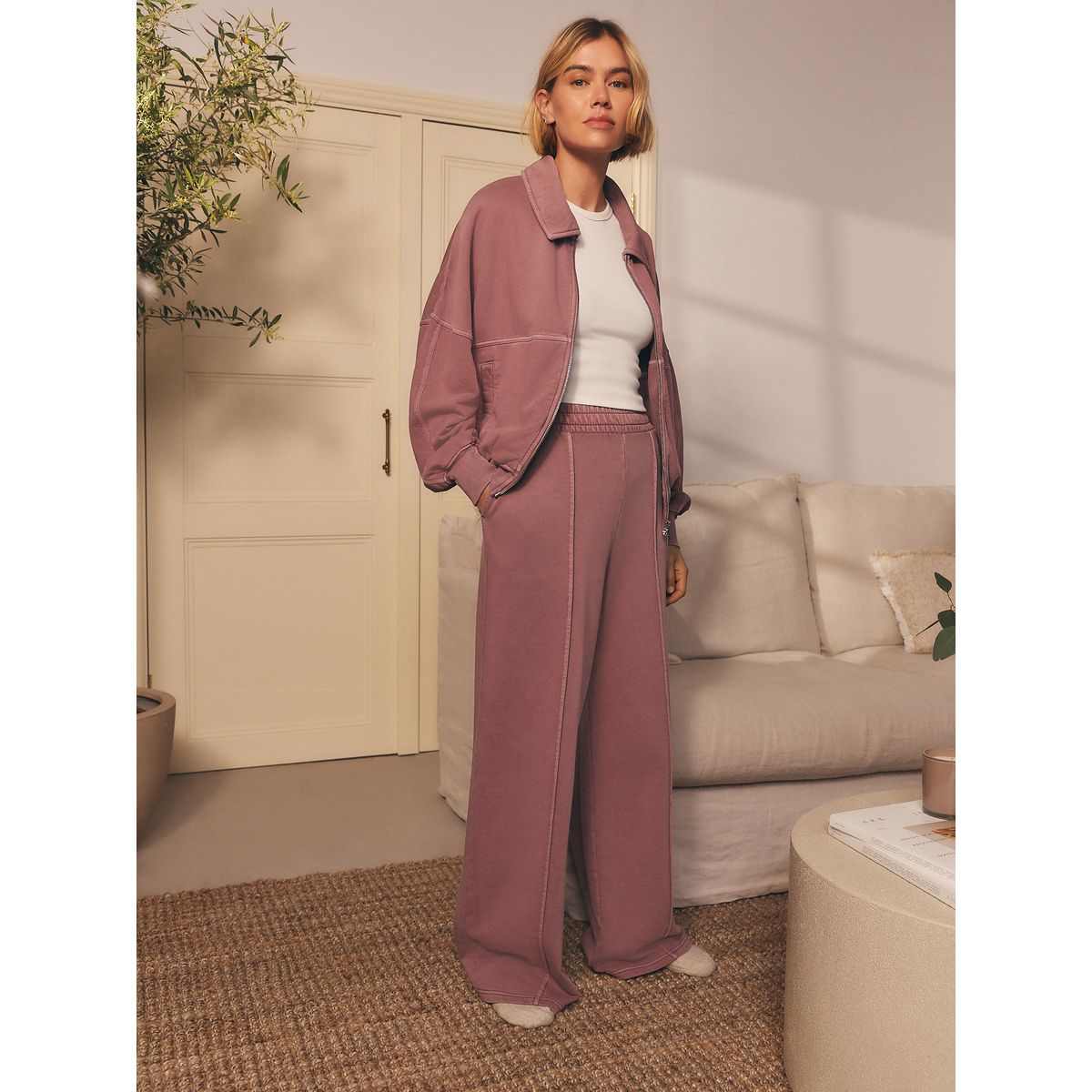 Pantalon de jogging coupe large mauve pourpre, NEXT