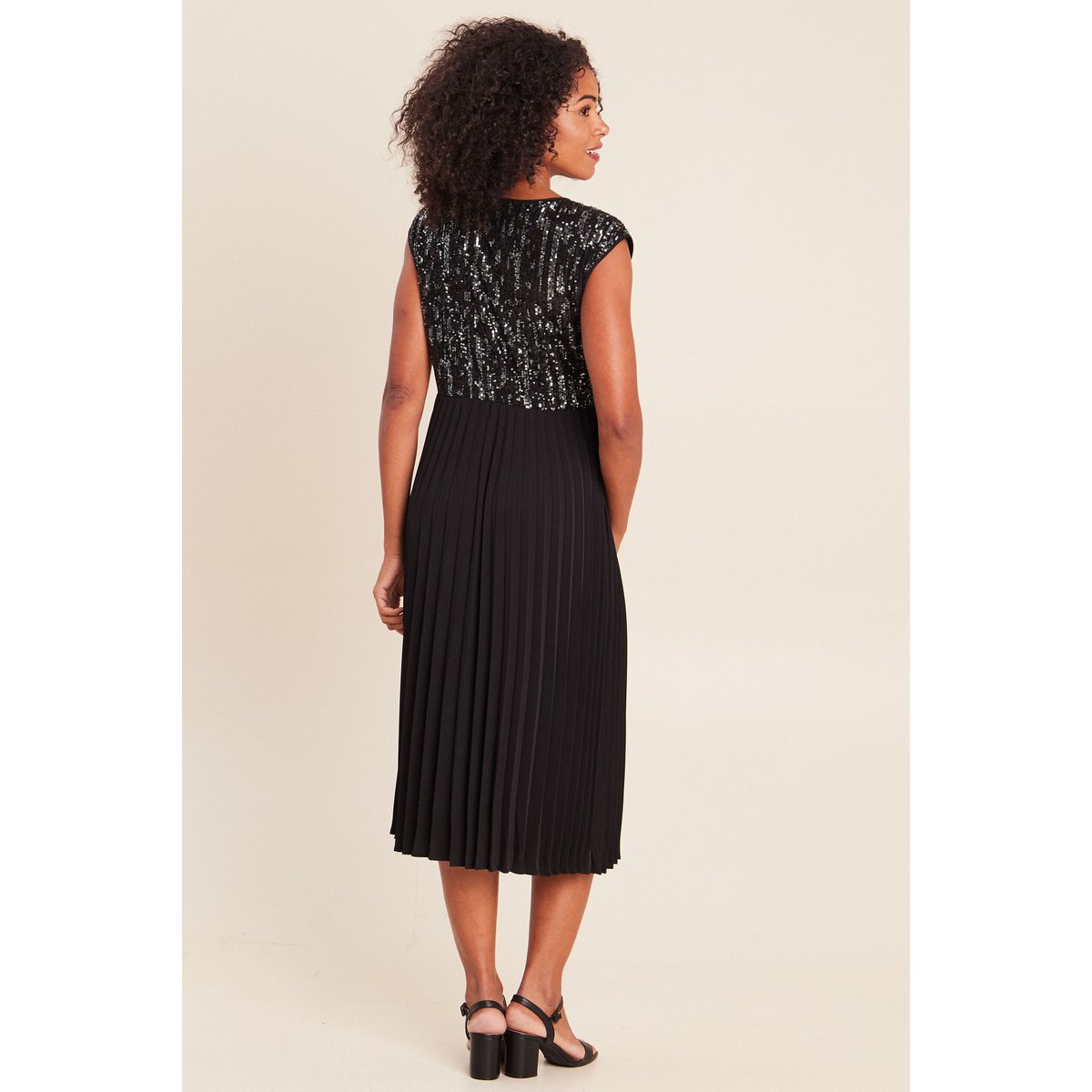 Robe midi évasée gris foncé, BREAL