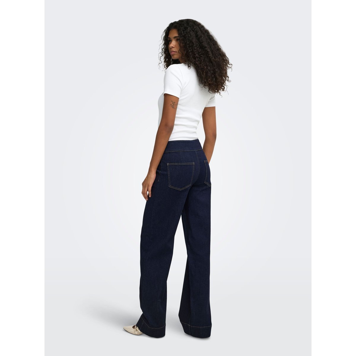 Jean À Jambe Large dark blue denim, ONLY