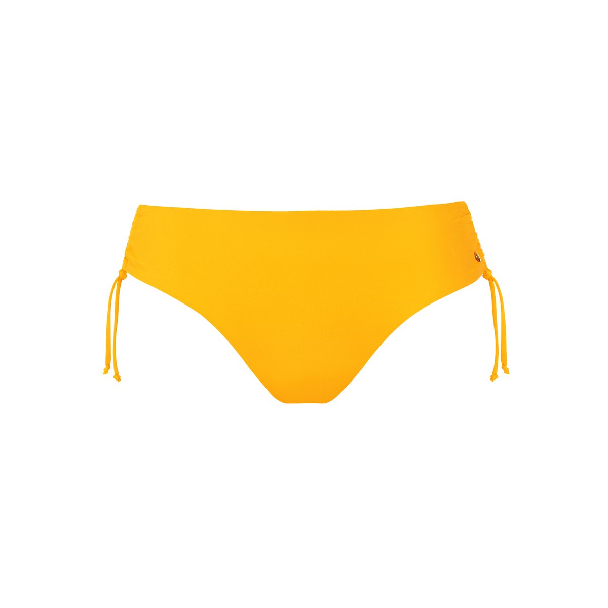 Bas maillot slip de bain taille haute côtés réglables Palma jaune, LISCA