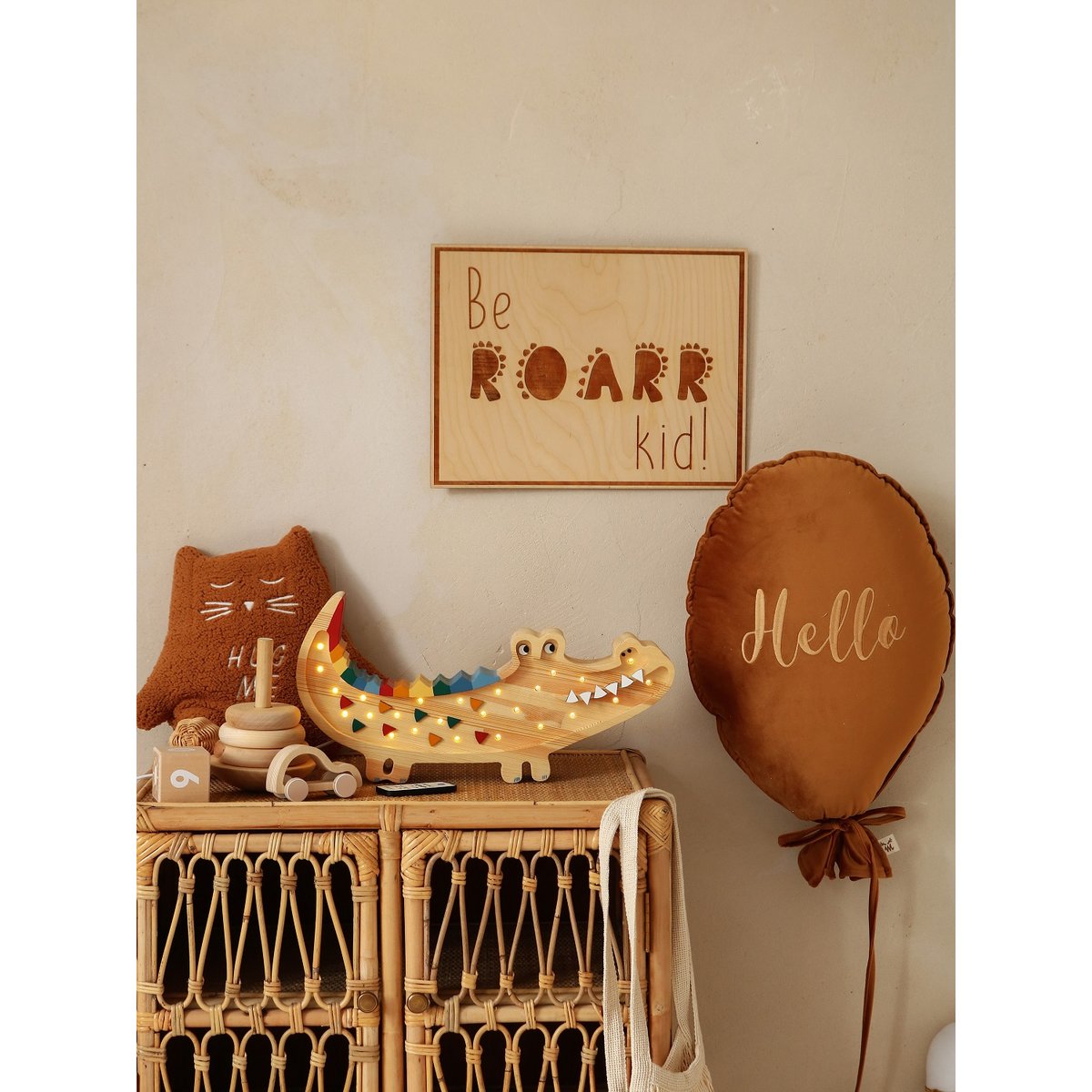 Lampe Veilleuse Crocodile beige, LITTLE LIGHTS
