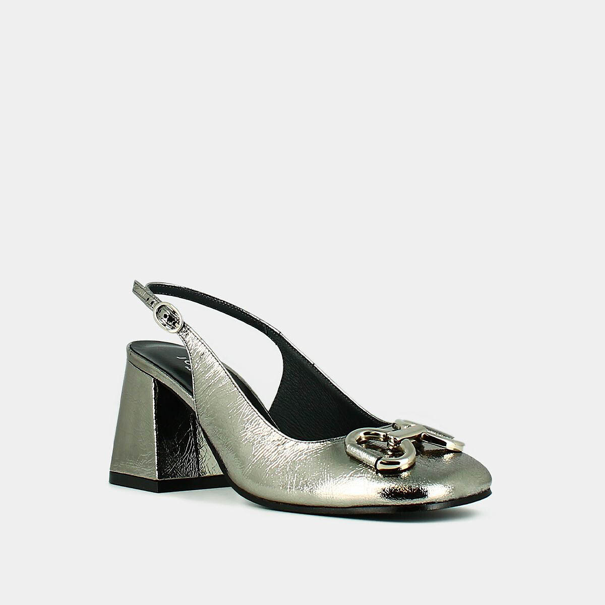 Double Leather Slingbacks silver-coloured, JONAK
