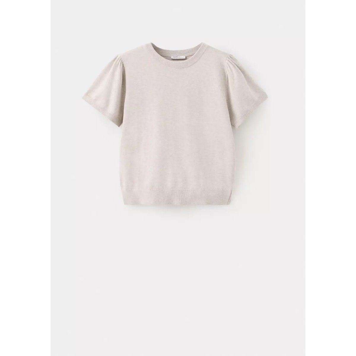 Pull en maille à manches courtes sable, MANGO TEEN
