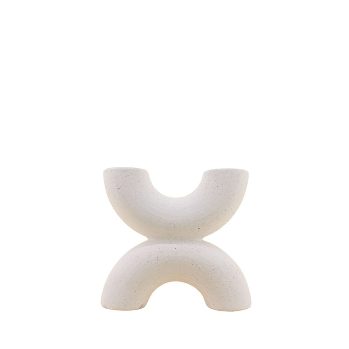 Vase en porcelaine 2 entrées, H21cm beige, ORNAMI