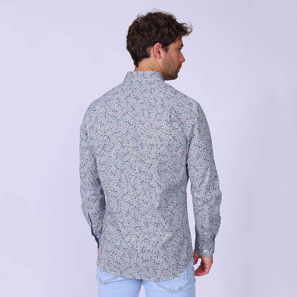 Chemise micro-motifs fleurs blanc, MISE AU GREEN