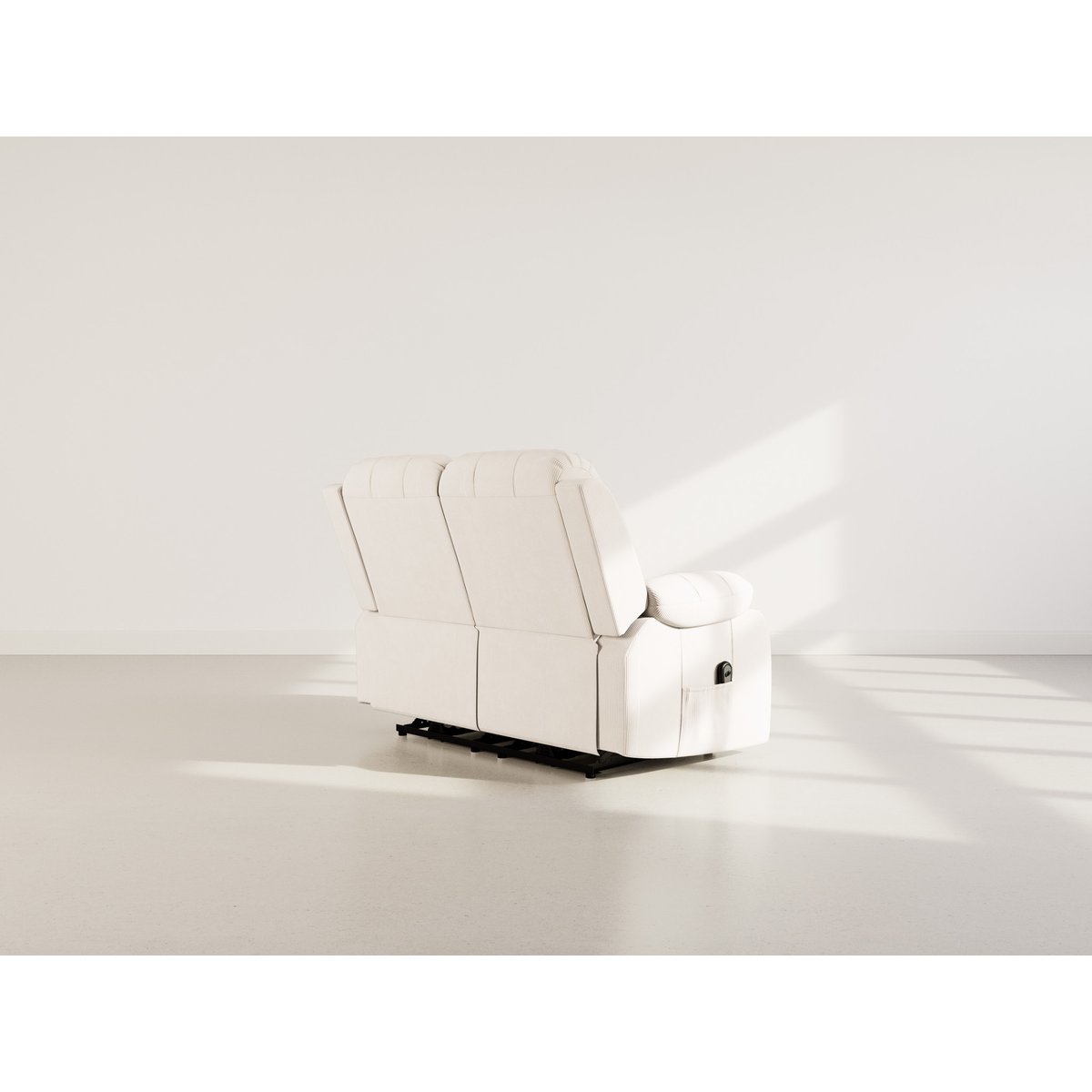 Canapé relax électrique velours côtelé 2pl, ARMAND beige, BEST MOBILIER