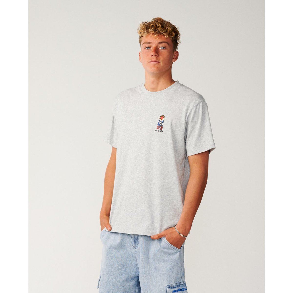T-shirt relax SEARCH SERIES VAPORCOOL STACK grey marle, RIP CURL