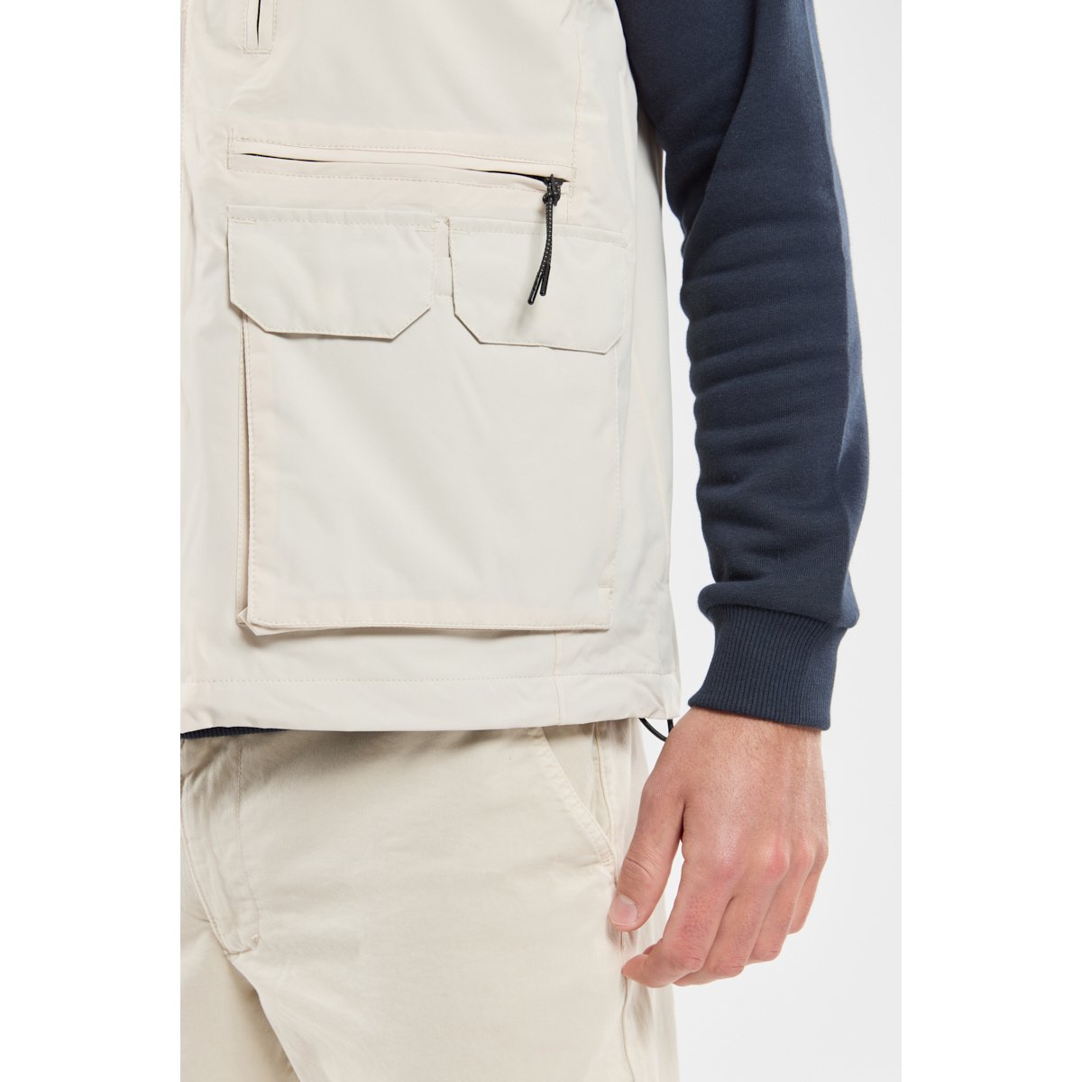 Veste multipoches HALFO en polyester recyclé pour homme sable, BERMUDES
