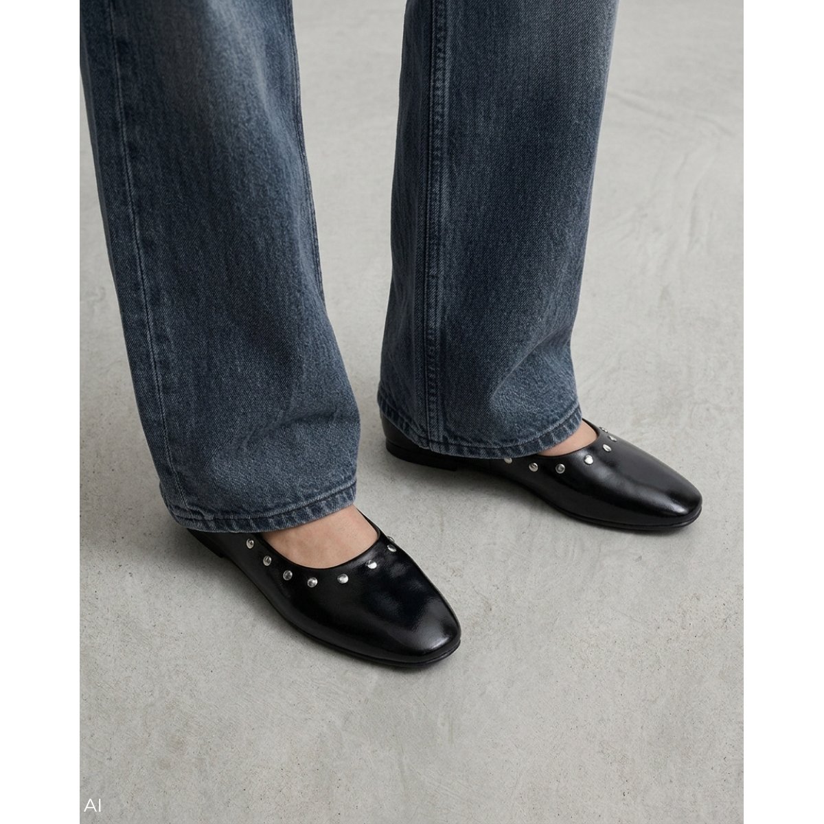 Ballerines cuir Bellucci black, MARTINELLI