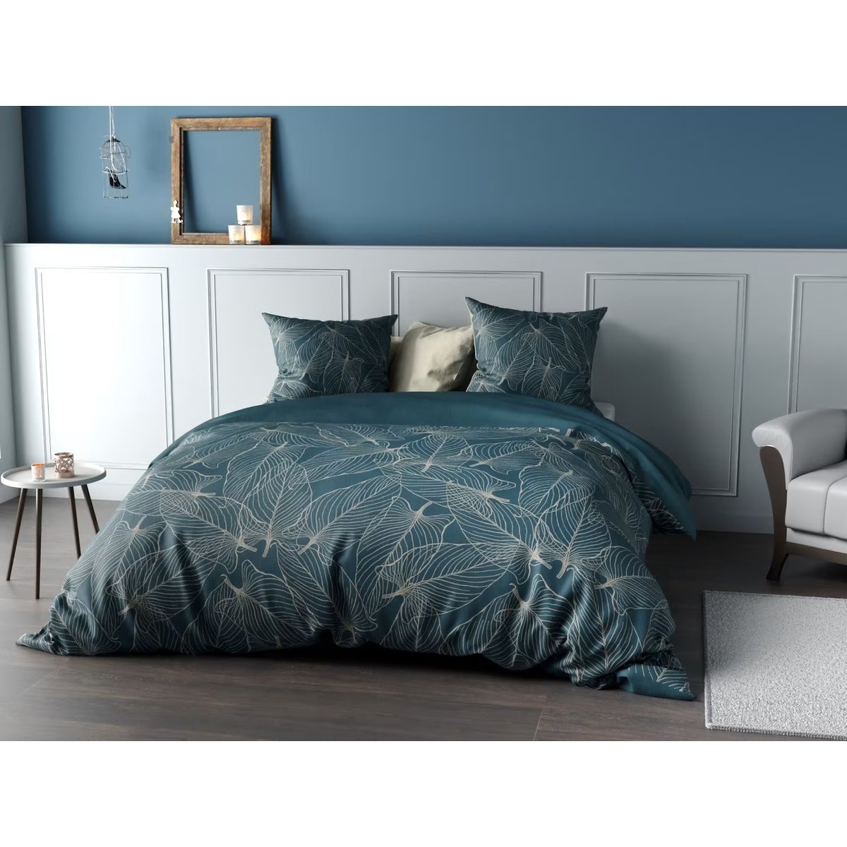 Housse de couette + 2 taies Kohiba bleu, EDEN