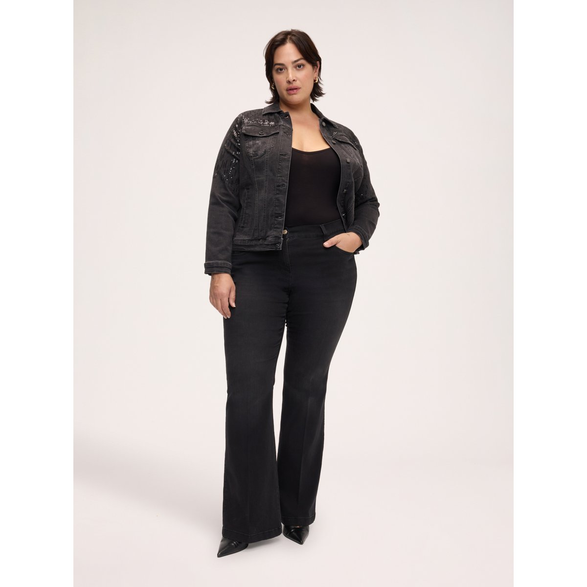 Veste à paillettes noir, FIORELLA RUBINO