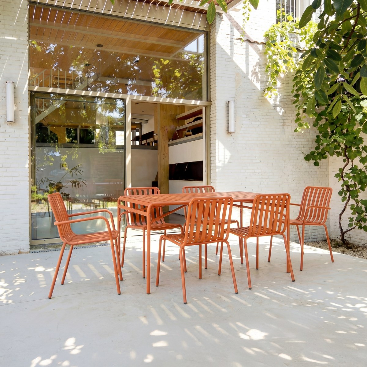 Table de jardin en Métal, GABY orange, TIKAMOON