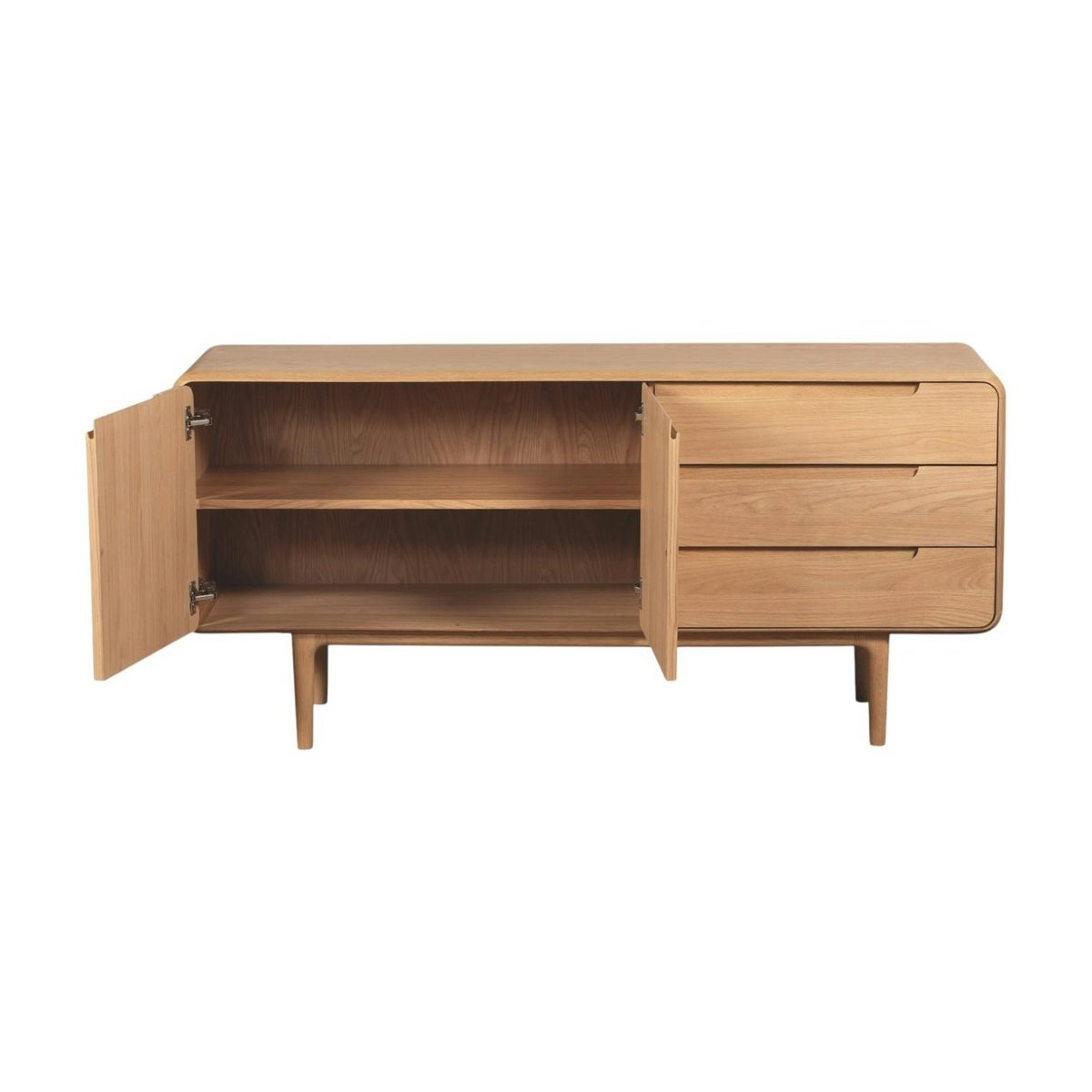 Buffet moderne en chêne clair 2 portes DERBY bois naturel, PIER IMPORT