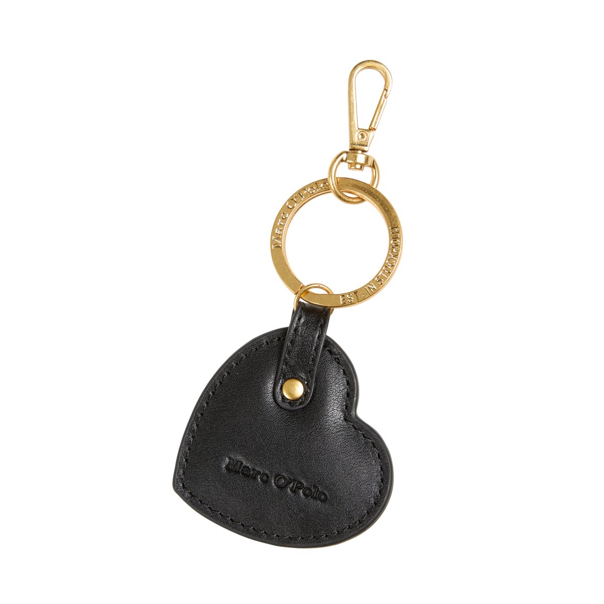 Porte-clés modèle Fabia en cuir de vachette de qualité supérieure noir, MARC O'POLO
