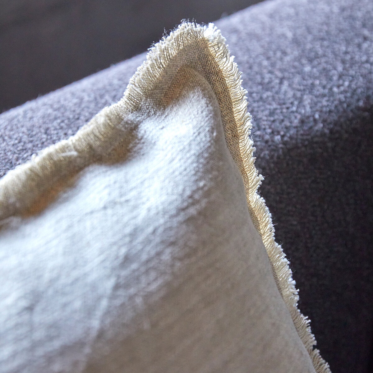 Housse de coussin en lin et coton Kamsy naturel/écru, AM.PM
