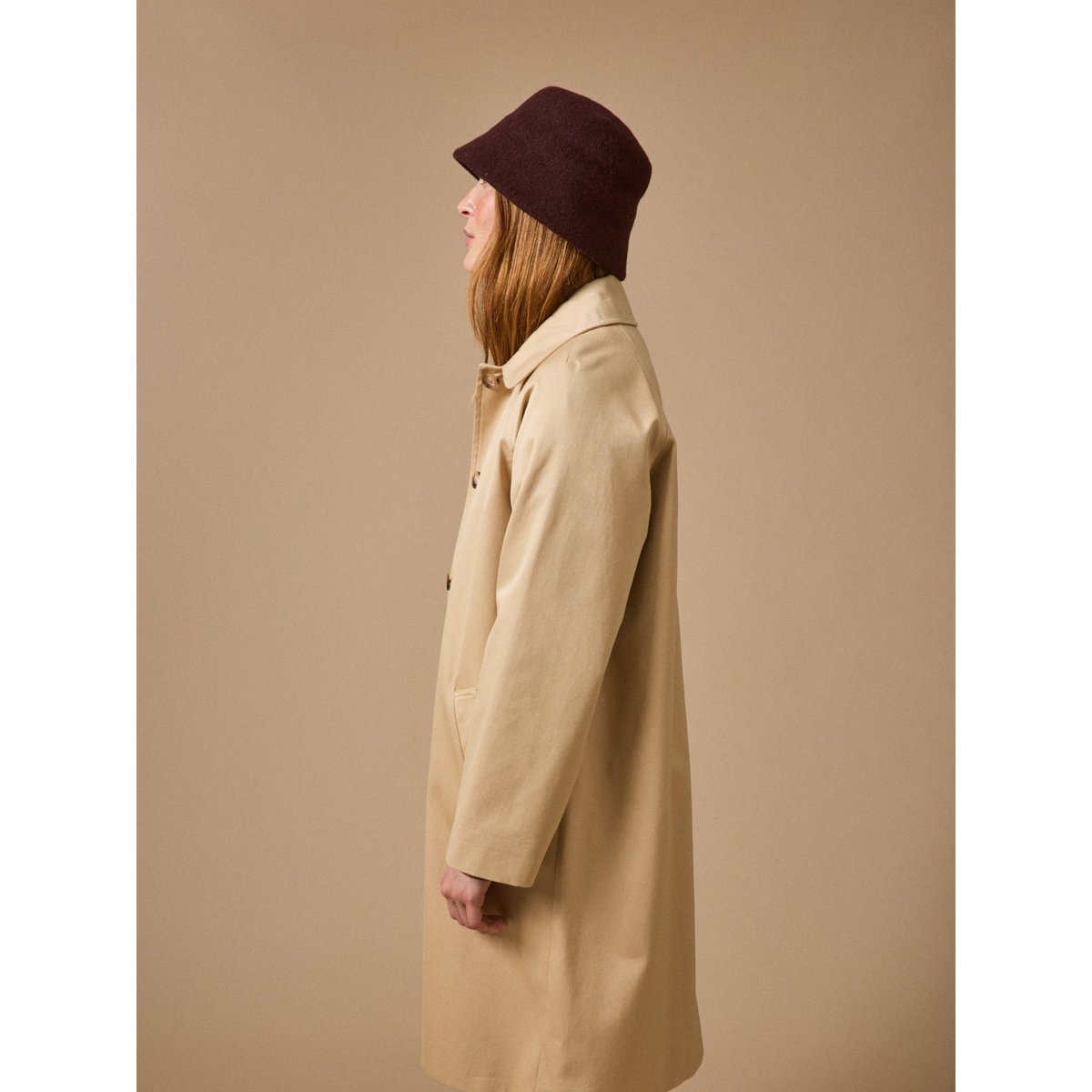 Chapeau cloche en laine chocolat, CYRILLUS