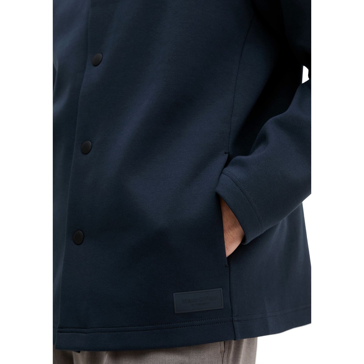 Veste sweat regular en scuba interlock bleu foncé, MARC O'POLO