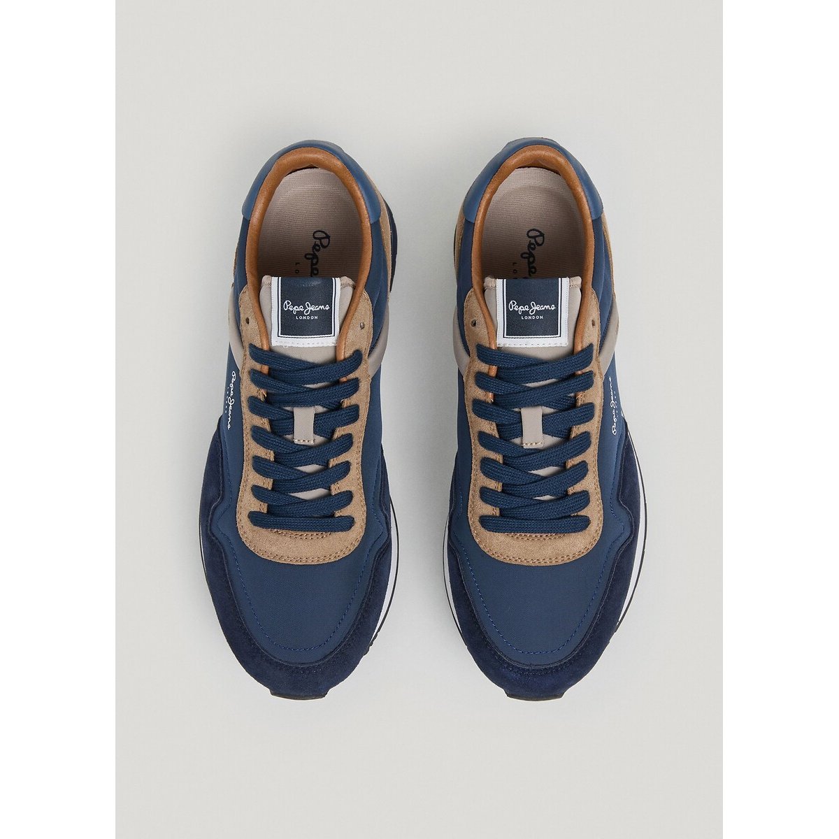 Baskets mix matières HAILON BASIC bleu marine, PEPE JEANS