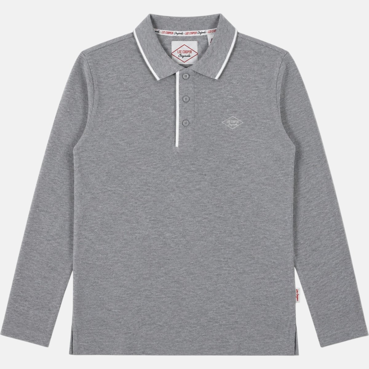 Polo manches longues, patte de boutonnage CLUB HOUSE gris, LEE COOPER