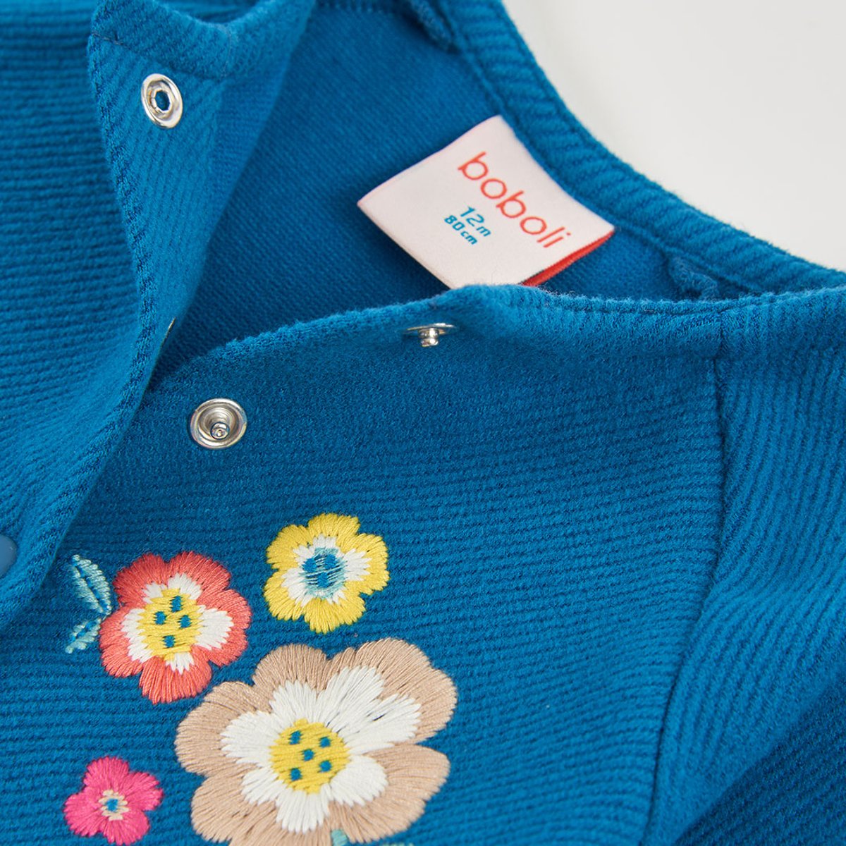 Robe maille imprimée de fleurs noir, BOBOLI