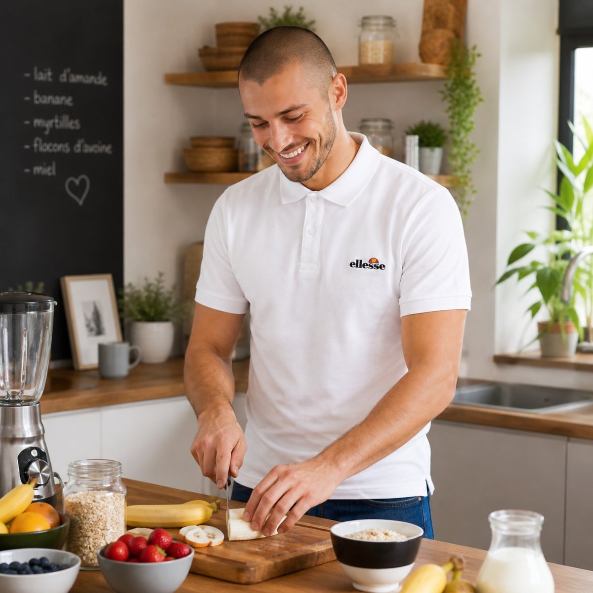 Polo manches courtes, détails brodés GIULIAN blanc, ELLESSE