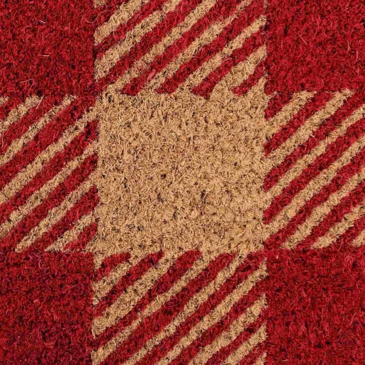 Paillasson coco carreaux écossais 40x60cm rouge, ORNAMI