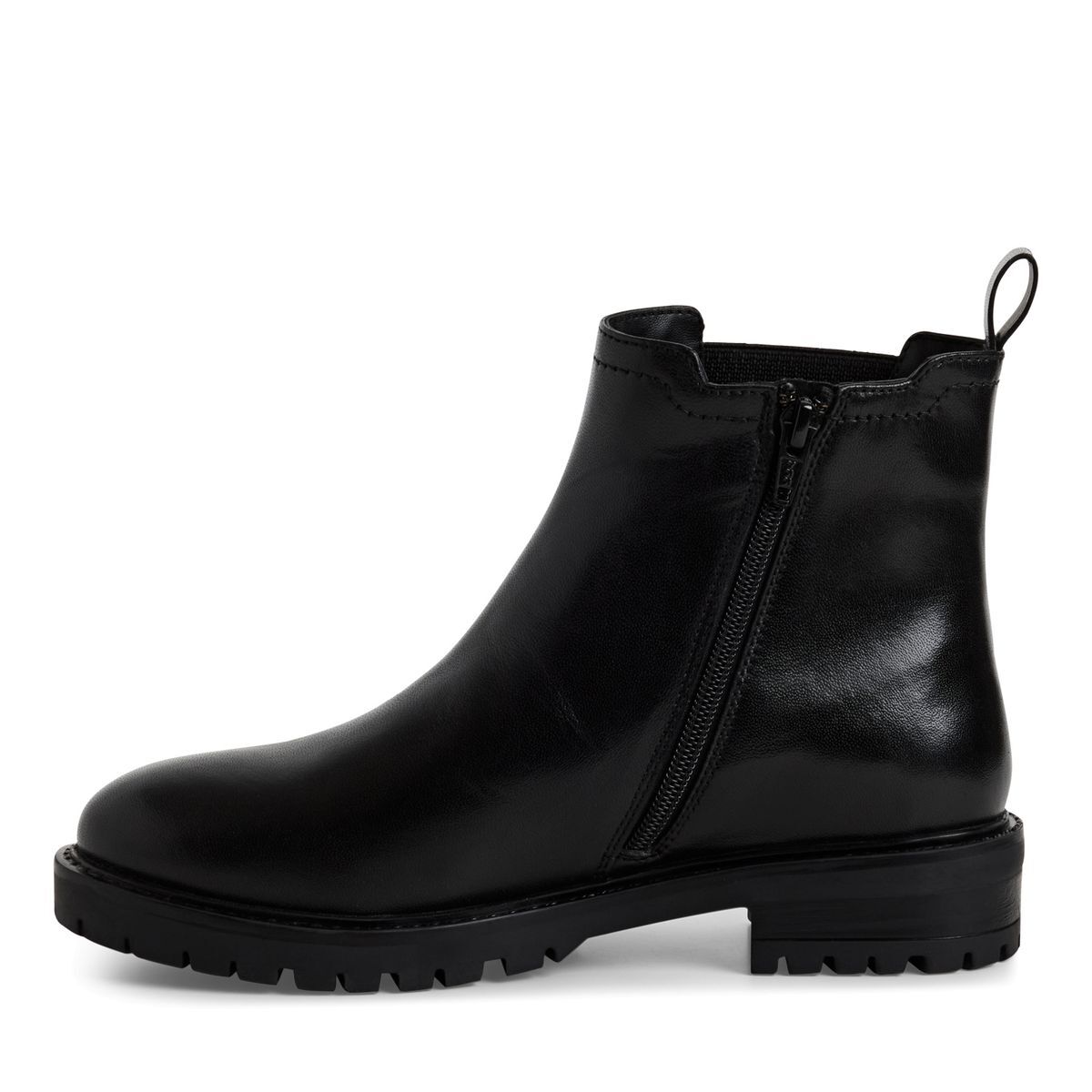 Bottine Chelsea en cuir noir, S.OLIVER