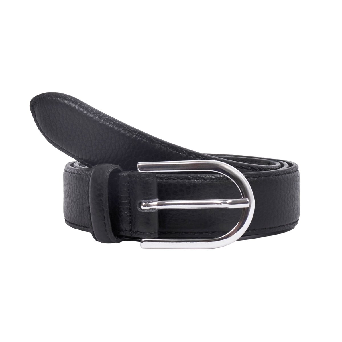 Ceinture Oscar cuir grainé noir, JULES & JENN