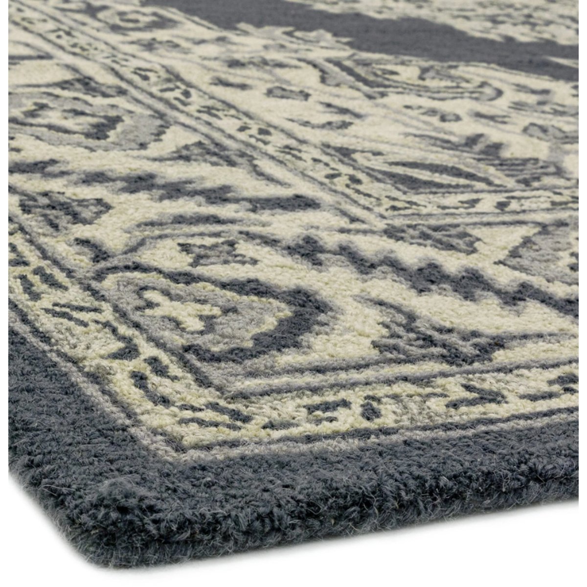 Tapis classique laine à motifs BONDI noir, NOVATREND