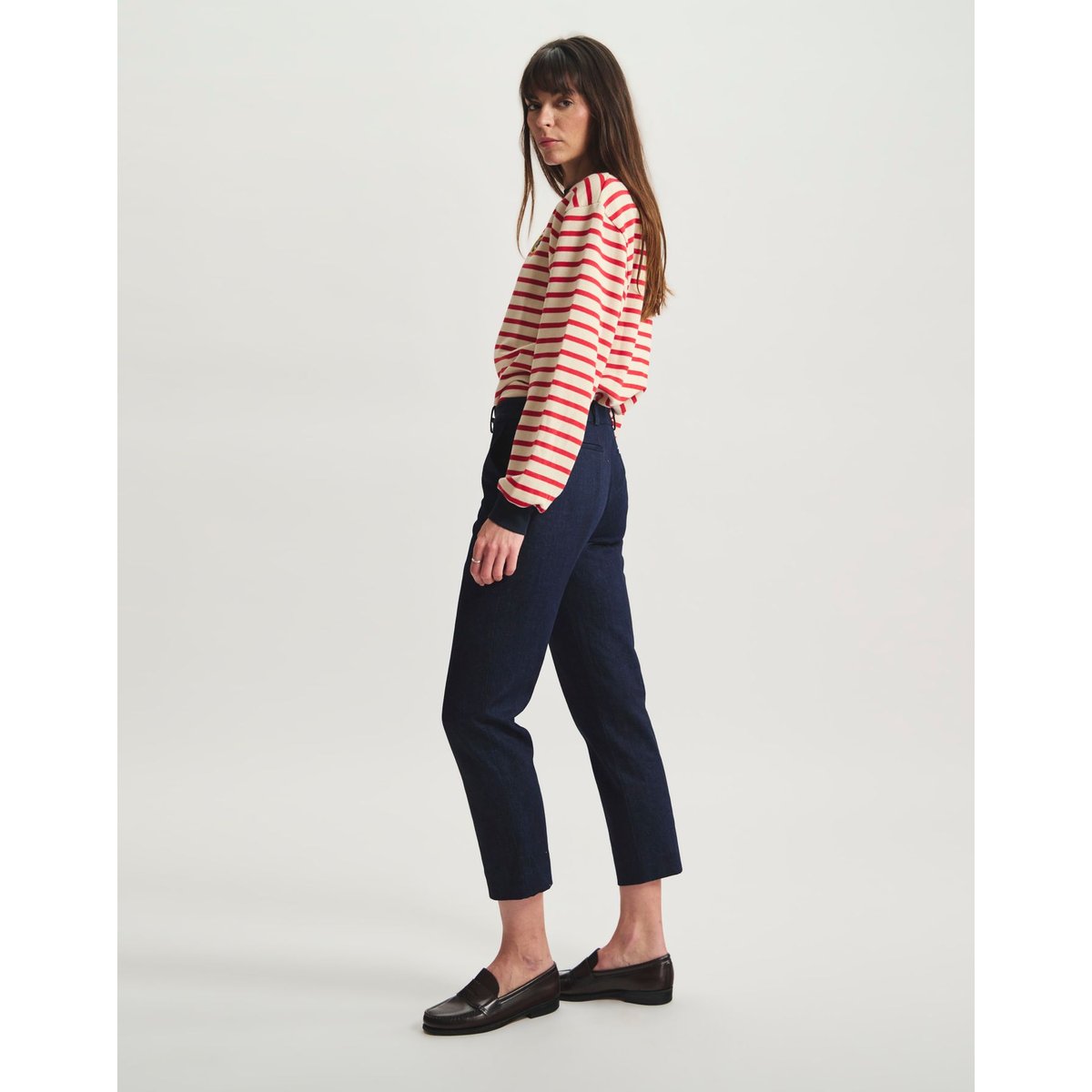Pantalon Audrey en coton bleu, INES DE LA FRESSANGE PARIS