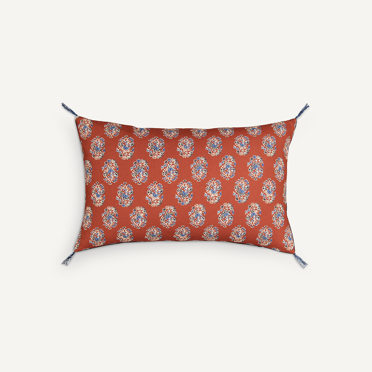 Federa per cuscino in velluto Lasya terracotta / blu, AM.PM