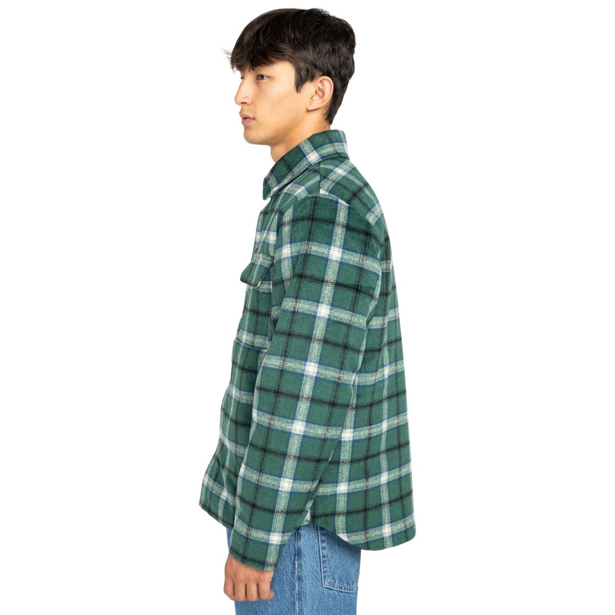 Surchemise matelassée LODGE CHECK vert dark green check, ELEMENT