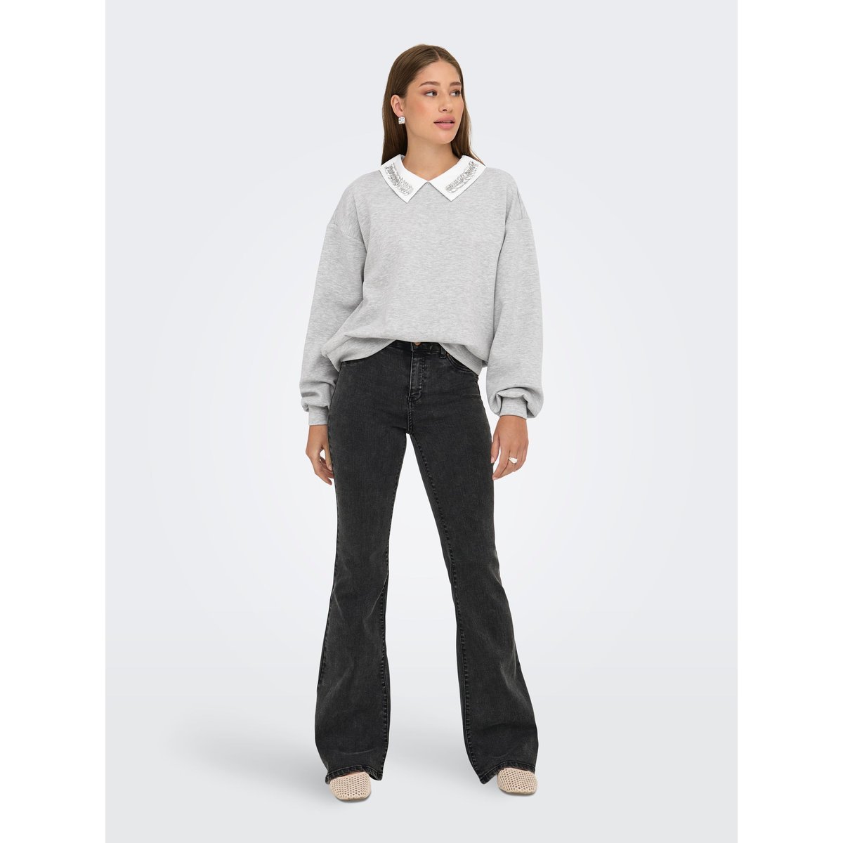 Sweat-Shirt ONLWILLOW Sweat-shirts grise - light grey melange, ONLY