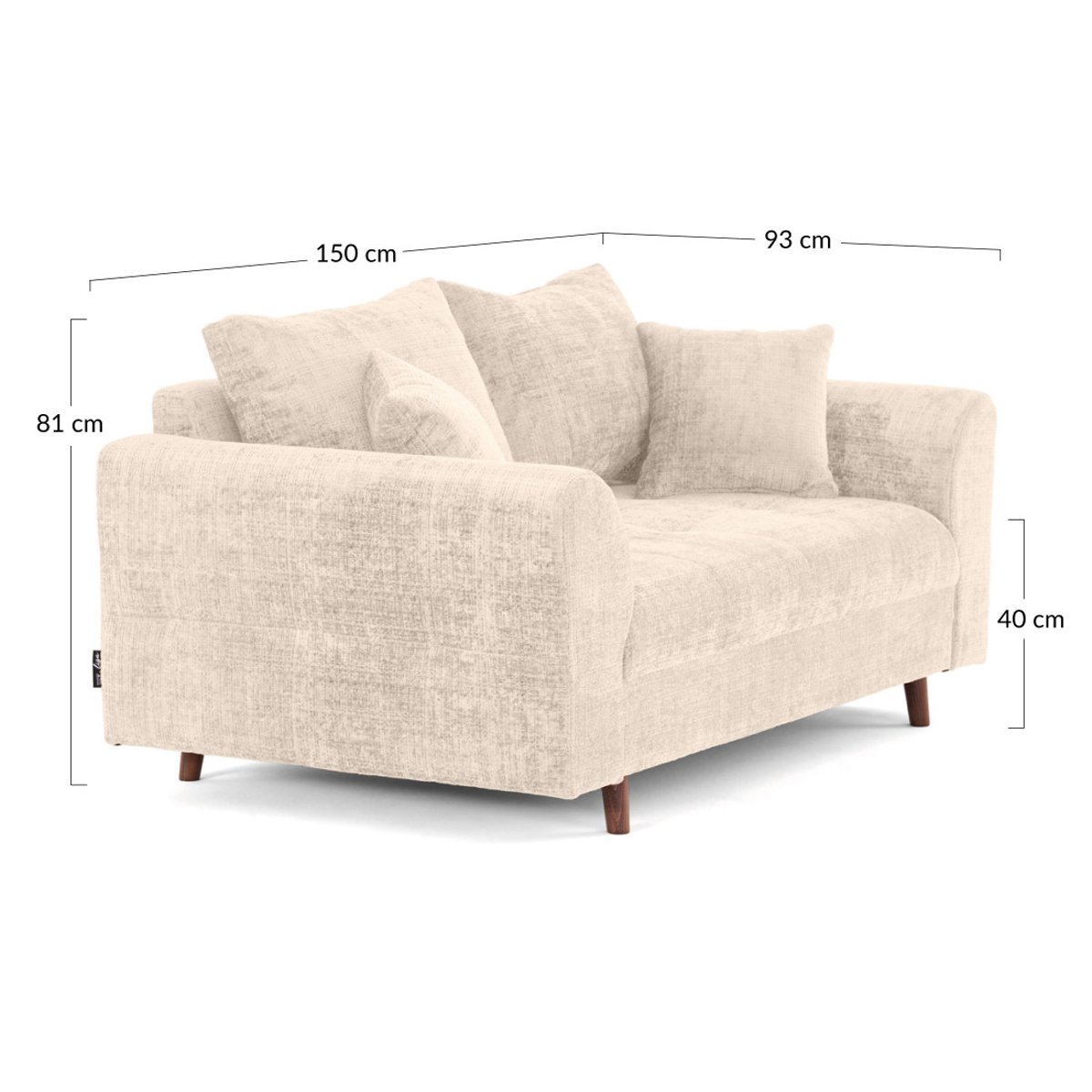 Canapé fixe 2 places - RUNE prune, BEST MOBILIER